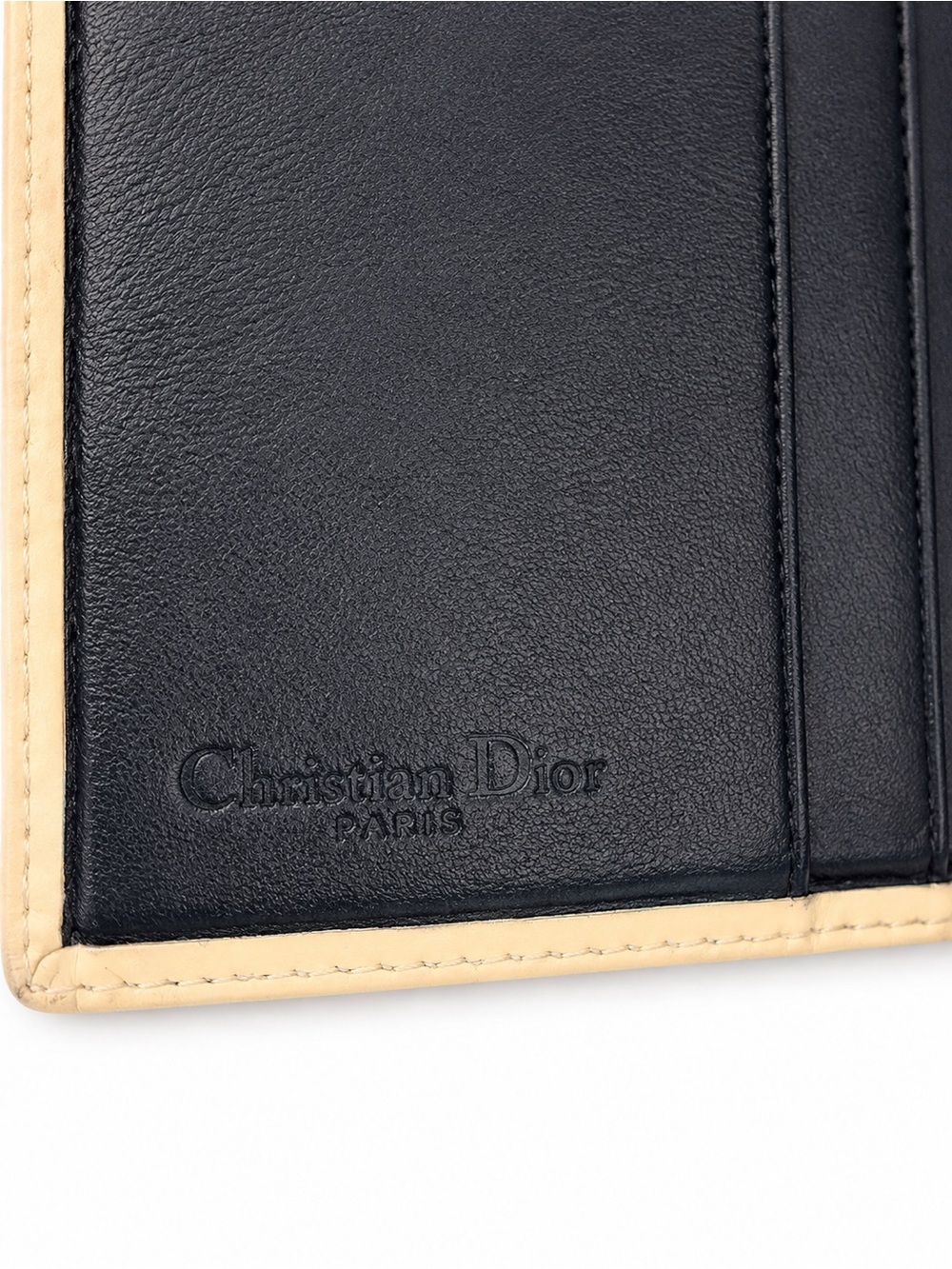 Dior Navy and Beige Monogram Canvas Wallet with Number Patch - Picture 3 of 6